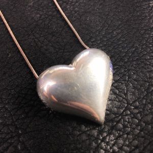 Vintage Sterling Silver Heart Necklace